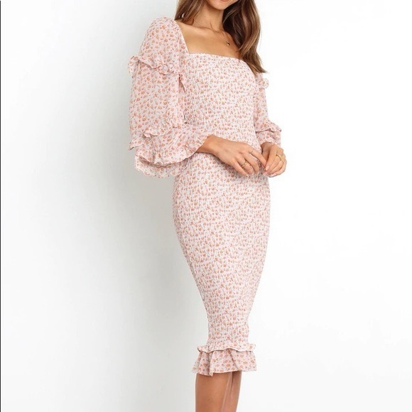 Petal & Pup Dresses & Skirts - Petal & Pup Floral Pink Midi Dress